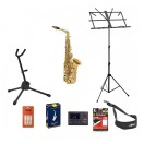 Elkhart 100AS Student Alto Saxophone Package, Gold Lacquer