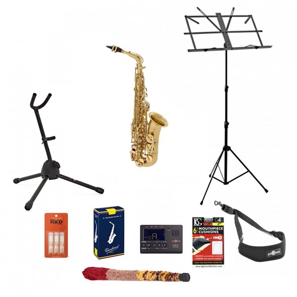 Elkhart 100AS Student Alto Saxophone, Package