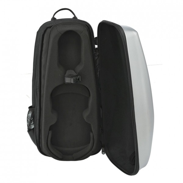 Gewa Violin Space Case, 4/4-3/4, Silver - Open