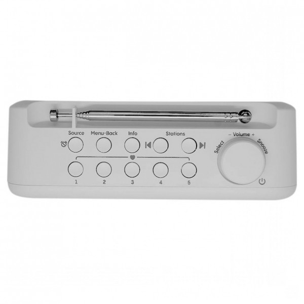 Pure Elan One2 Portable DAB+ Radio with Bluetooth, Cotton White - Top
