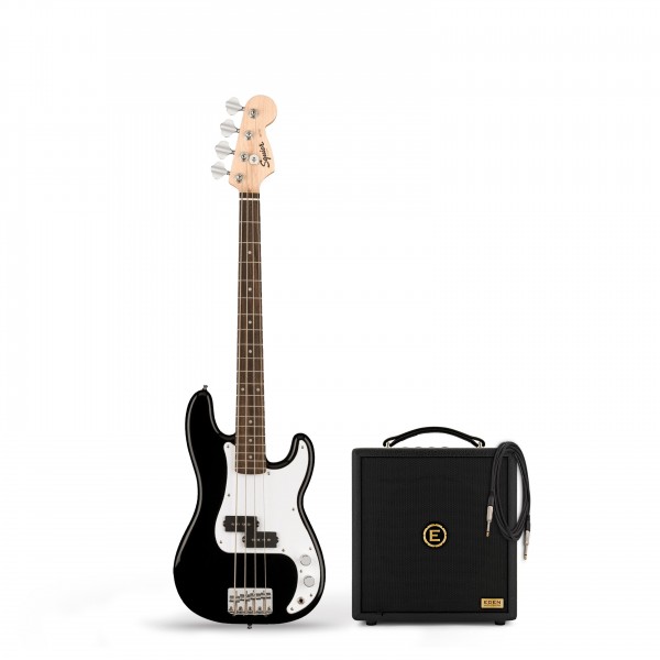 Squier Mini Precision Bass LRL, Black & Eden Orbiter 8 Combo