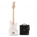 Squier Sonic Bronco Bass MN, Arctic White& Eden Orbiter 8 Basgitarový zosilňovač