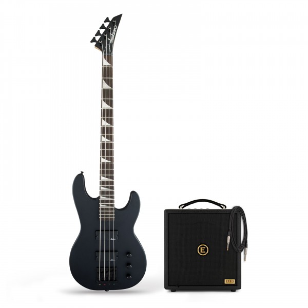 Jackson JS Series Concert Bass JS2, Amaranth Fingerboard, Satin Black & Eden Orbiter 8 Combo