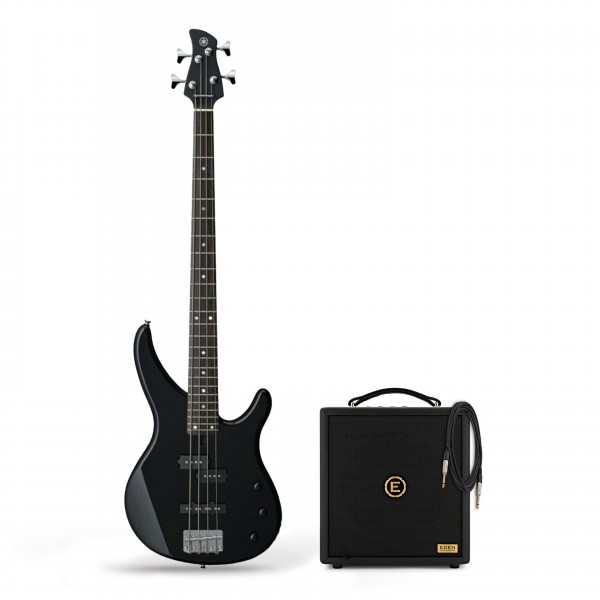 Yamaha TRBX174 Bass Guitar, Black & Eden Orbiter 8 Combo