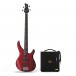 Yamaha TRBX174 Electric Bass Guitar, Red Metallic & Eden Orbiter 8 Combo Amp