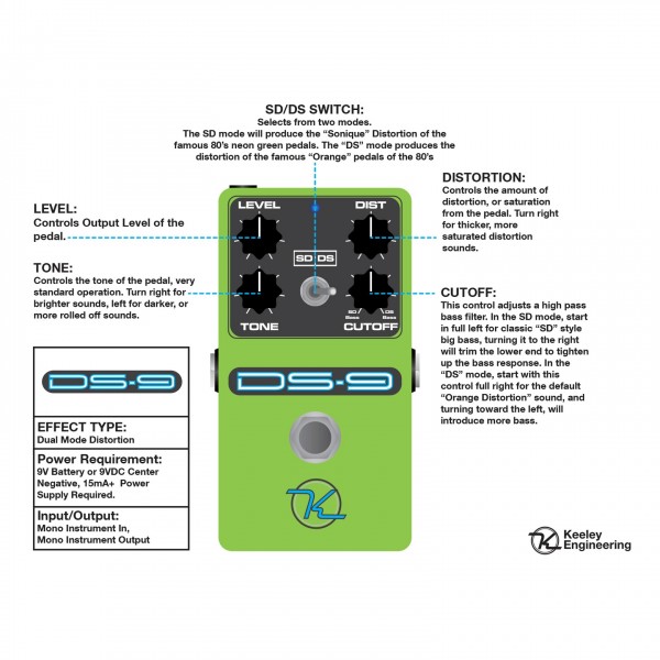 Keeley DS-9 Distortion Pedal