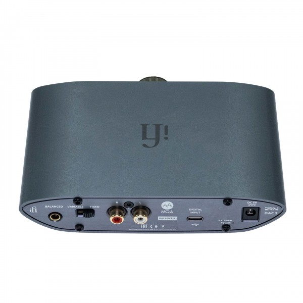 iFi Audio ZEN DAC 3 Desktop DAC and Headphone Amp - Rear view angled