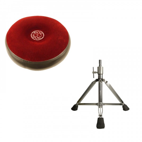 Roc N Soc Round Seat & Three Leg High Base, Red