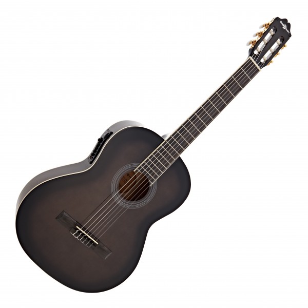 Deluxe Electro Classical Guitar, Trans Black Burst, by Gear4music