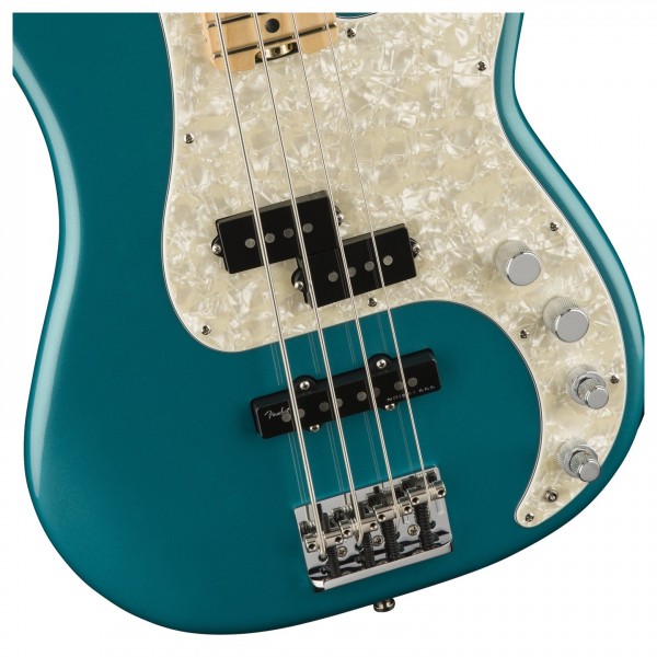 Fender American Elite Precision Bass Guitar MN, Ocean Turquoise