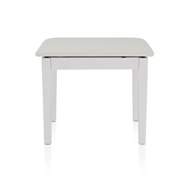 Piano Stool with Storage by Gear4music, White