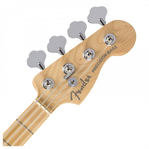 Fender American Elite Precision Bass MN, Satin Ice Blue Metallic - Headstock