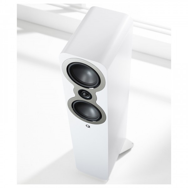 Q Acoustics 3050c Floorstanding Speakers (Pair), Satin White Lifestyle View 3