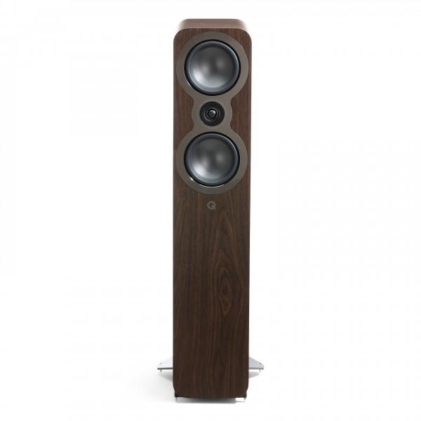 Q Acoustics 3050c Floorstanding Speakers (Pair), Claro Walnut Front View 2