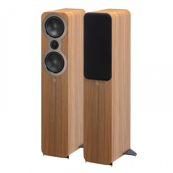 Q Acoustics 3050c Floorstanding Speakers (Pair), Pin Oak Front View