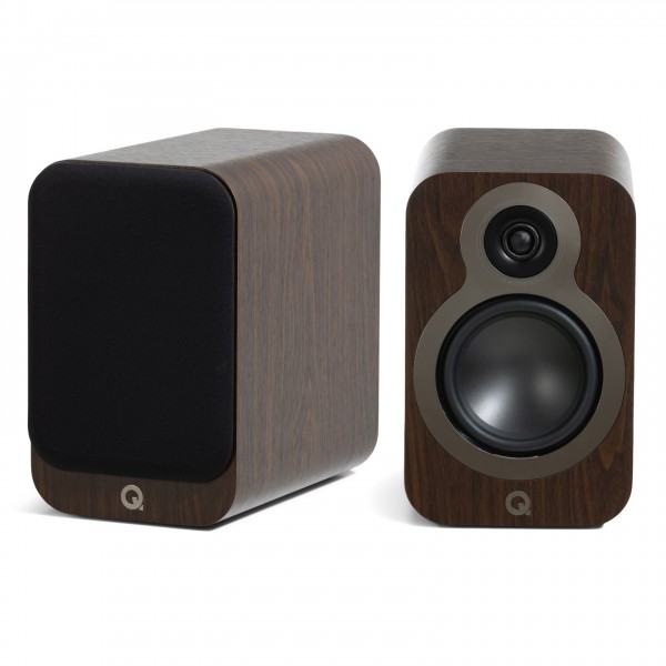 Q Acoustics 3030c Bookshelf Speakers (Pair), Claro Walnut