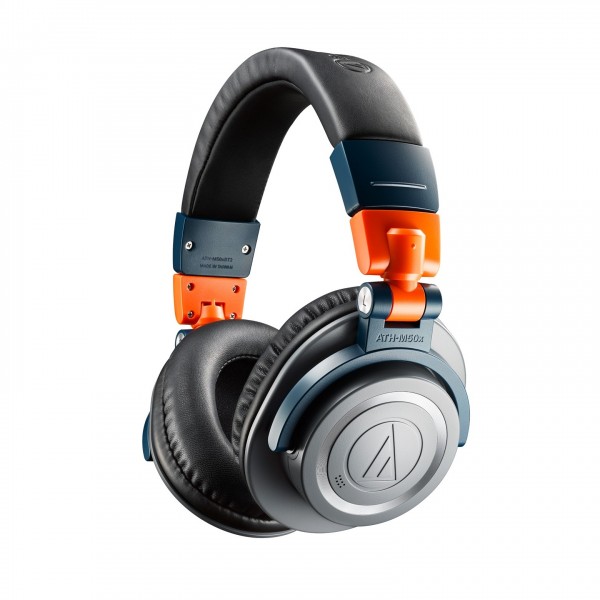 Audio-Technica ATH-M50xBT2 LAB Wireless Over-Ear Headphones, Navy/Orange