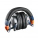 Audio-Technica ATH-M50x LAB Professional Monitor Headphones, Navy/Orange Folded and Collapsed