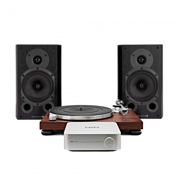 Audio Technica AT-LPW50BTRW with WiiM Amp & Wharfedale Diamond 9.1 Hi-Fi Bundle Front View