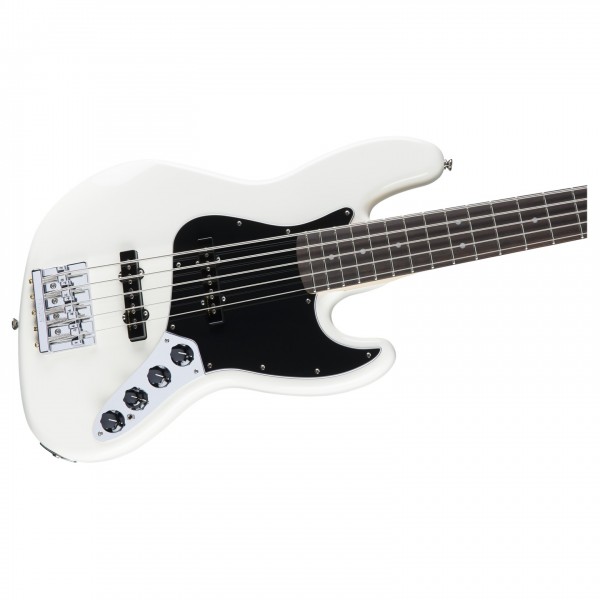 Fender Deluxe Active Jazz Bass V PF, Olympic White | Gear4music