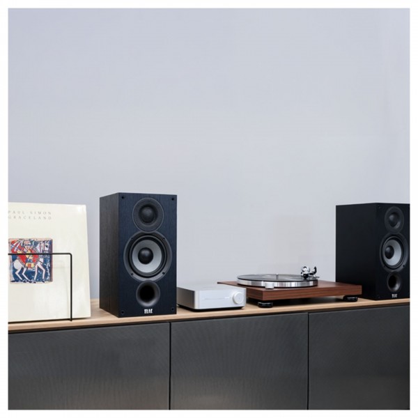 Audio Technica AT-LPW50BTRW with WiiM Amp & Wharfedale Diamond 9.1 Hi-Fi Bundle lifestyle