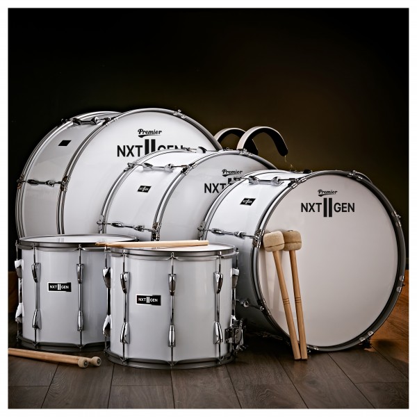 Premier NXT GEN Marching 16" x 14" Bass Drum, White