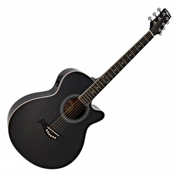 Single Cutaway Electro Acoustic Guitar by Gear4music, Black