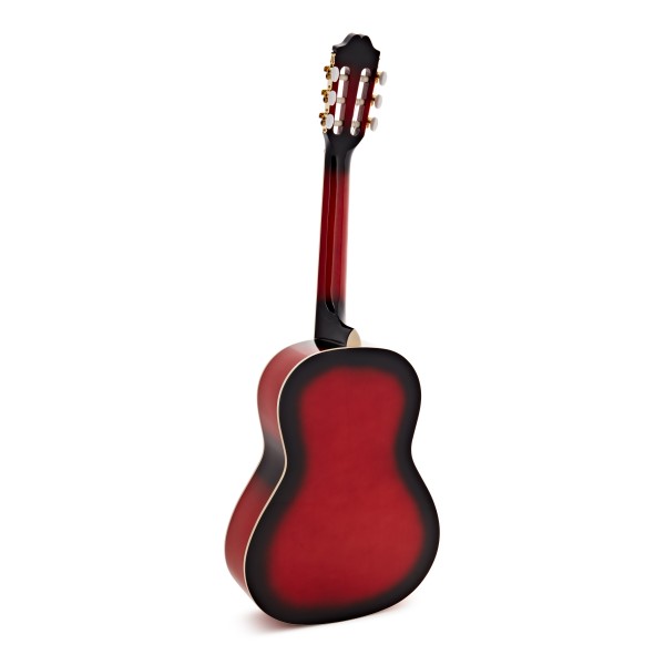 Deluxe 3/4 Classical Guitar, Trans Red Burst, by Gear4music