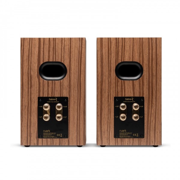 Ruark Sabre-R Bookshelf Speakers (Pair), Fused Walnut - Rear view