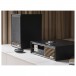 Ruark Sabre-R Bookshelf Speakers (Pair), Charcoal - Lifestyle image with R610 Music Console - Upclose lifestyle image