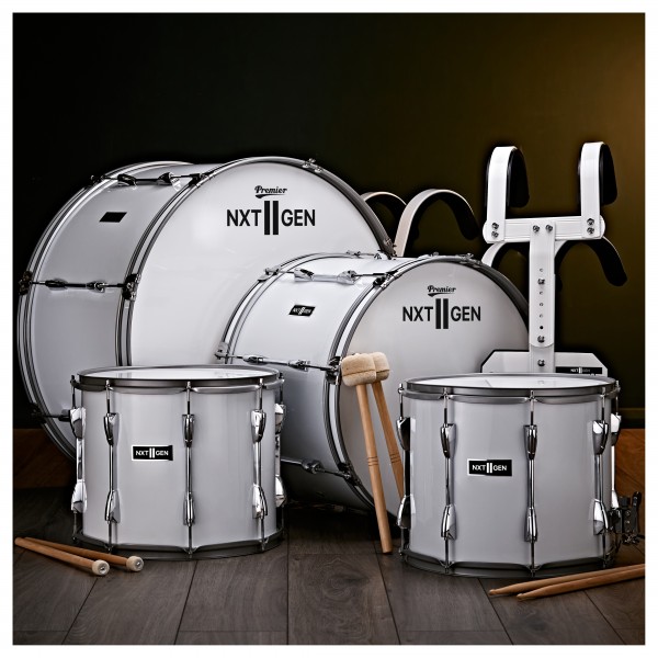 Premier NXT GEN Marching 14" x 12" Snare Drum, White