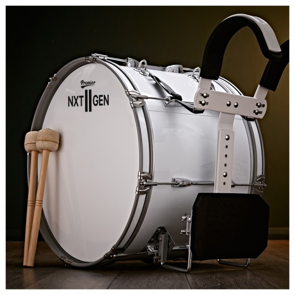 Premier NXT GEN Marching 28" x 14" Bass Drum, White