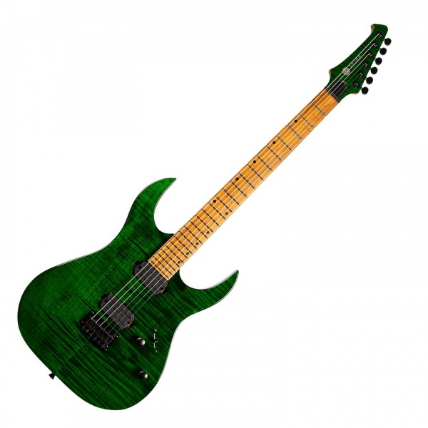 Spira Guitars S-450 TGR Flame Maple, Gloss Trans Green - Front