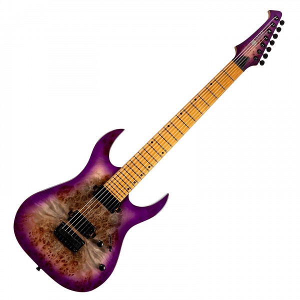 Spira Guitars S-457 TPP Poplar Burl, Gloss Trans Purple - Front