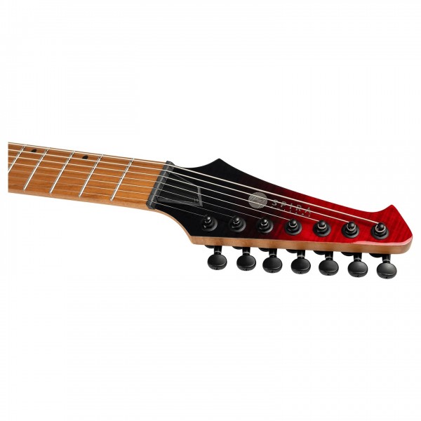 Spira Guitars S-457 TRD Flame Maple, Gloss Trans Red - Neck