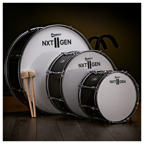 Premier NXT GEN Marching 28" x 12" Bass Drum, Black