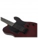 Spira Guitars T-400 MWR, Satin Wine Red - Body, Angled 1