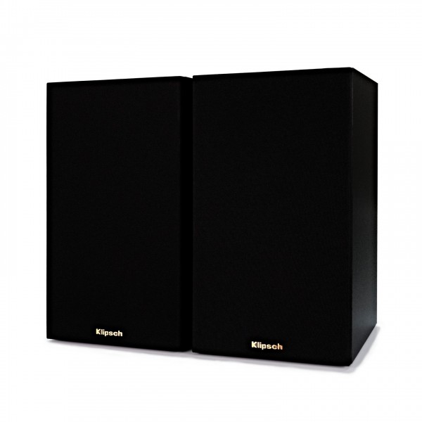 Klipsch KD-400 Powered Bookshelf Speakers, Black - with grilles attached