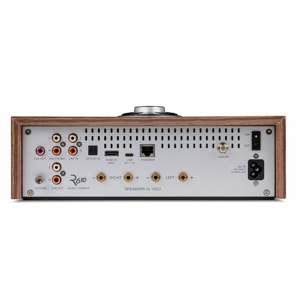Ruark R610 DAB+ Bluetooth Radio, Fused Walnut Back View