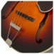 Epiphone De Luxe Classic Acoustic Electric Bass, Vintage Sunburst Bridge View