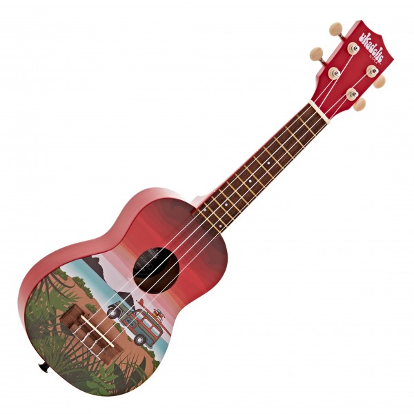 Kala Ukadelic Soprano Ukulele, Surfari/Red