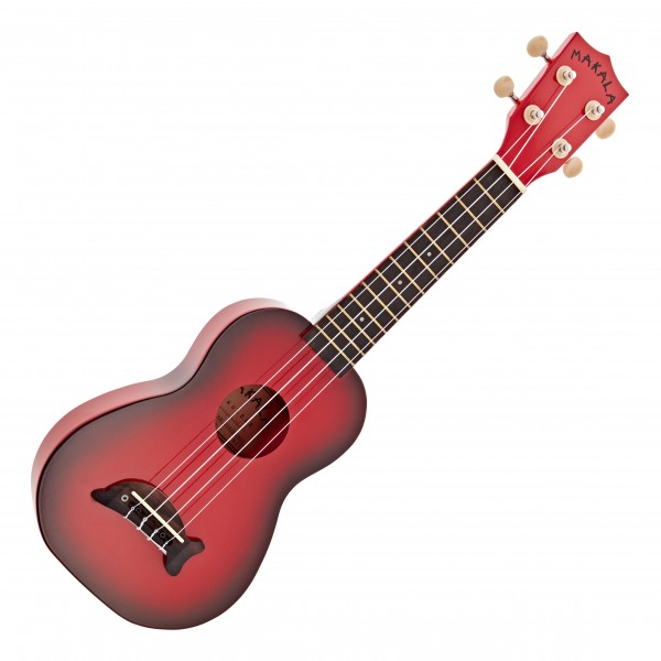 Kala Makala Dolphin Soprano Ukulele, Red Burst