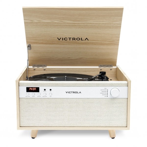 Victrola Century 6-in-1 Record Player, Natural - Front