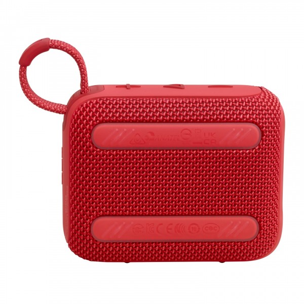 JBL GO 4 Portable Bluetooth Speaker, Red - Rear
