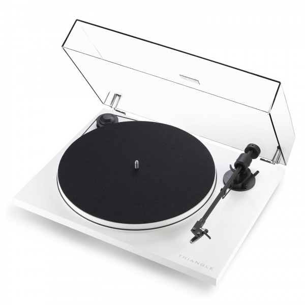 Triangle Turntable, Frost White Front View