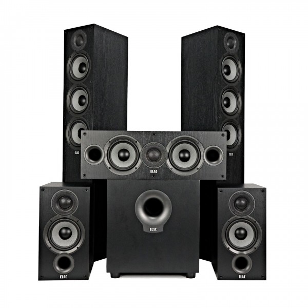 ELAC Debut F5.2 5.1 Speaker Package, Black Ash