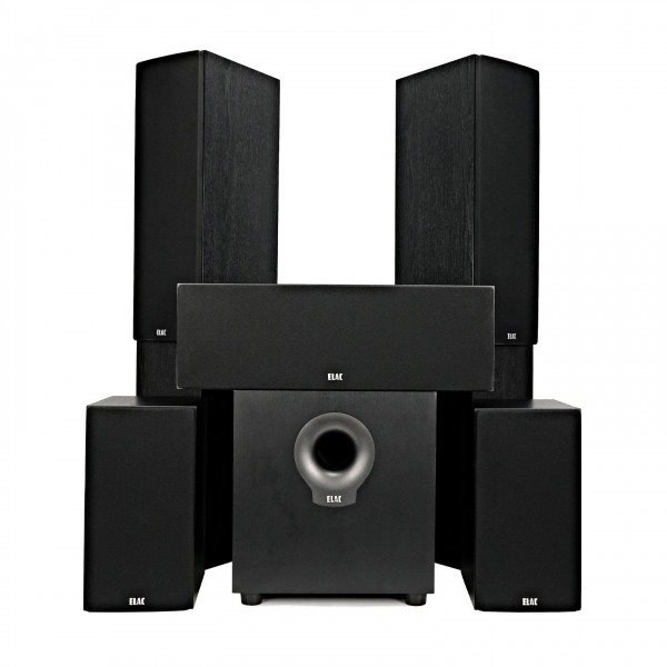 ELAC Debut F5.2 5.1 Speaker Package, Black Ash - with grilles