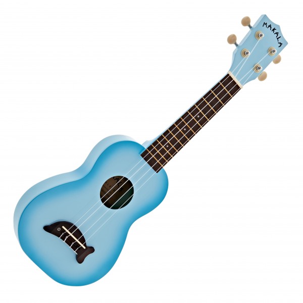 Kala Makala Dolphin Soprano Ukulele, Light Blue Burst