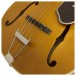 Epiphone De Luxe Classic Acoustic Electric Bass, Vintage Natural Bridge View