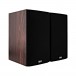 ELAC Debut B5.2 Bookshelf Speaker (Pair), Walnut Vinyl - angled with grilles